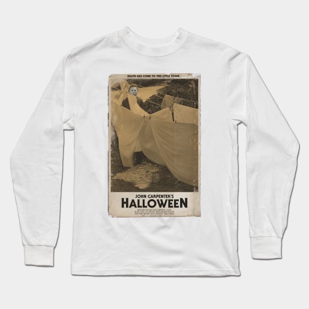 Halloween Movie Poster Tee Long Sleeve T-Shirt by trevorduntposterdesign